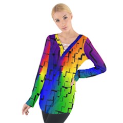 A Creative Colorful Background Women s Tie Up Tee by Nexatart