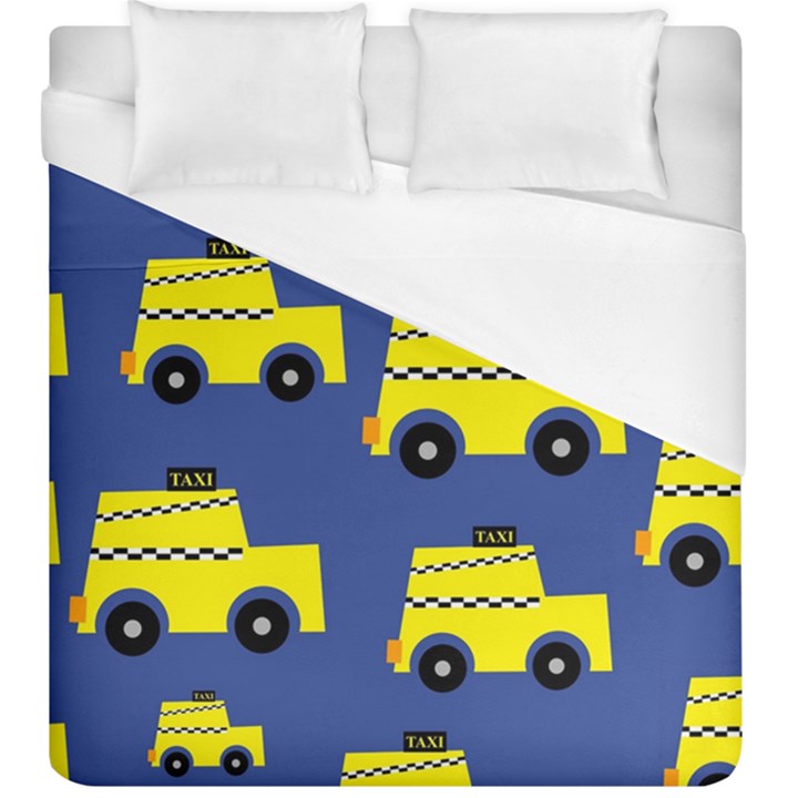 A Fun Cartoon Taxi Cab Tiling Pattern Duvet Cover (King Size)