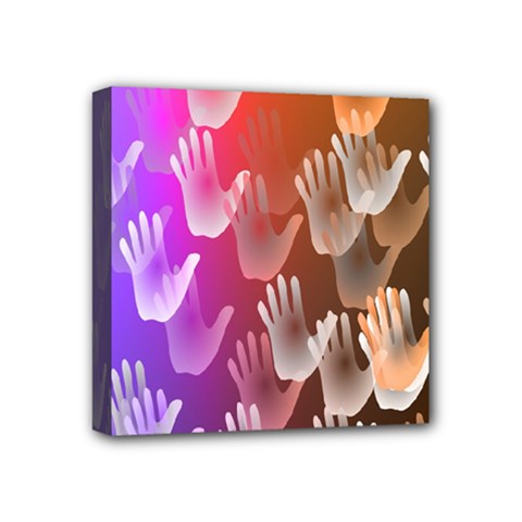 Clipart Hands Background Pattern Mini Canvas 4  X 4  by Nexatart