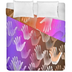 Clipart Hands Background Pattern Duvet Cover Double Side (california King Size) by Nexatart