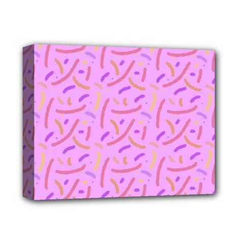 Confetti Background Pattern Pink Purple Yellow On Pink Background Deluxe Canvas 14  X 11  by Nexatart