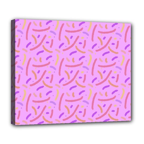 Confetti Background Pattern Pink Purple Yellow On Pink Background Deluxe Canvas 24  X 20   by Nexatart