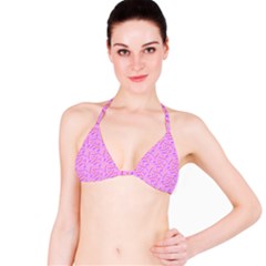 Confetti Background Pattern Pink Purple Yellow On Pink Background Bikini Top by Nexatart