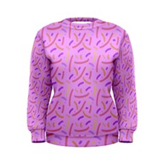 Confetti Background Pattern Pink Purple Yellow On Pink Background Women s Sweatshirt by Nexatart