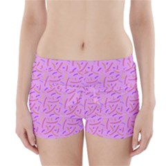 Confetti Background Pattern Pink Purple Yellow On Pink Background Boyleg Bikini Wrap Bottoms by Nexatart