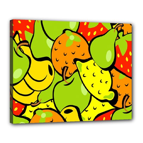 Digitally Created Funky Fruit Wallpaper Canvas 20  X 16  by Nexatart