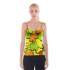 Digitally Created Funky Fruit Wallpaper Spaghetti Strap Top by Nexatart