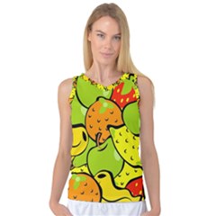 Digitally Created Funky Fruit Wallpaper Women s Basketball Tank Top by Nexatart