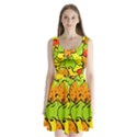 Digitally Created Funky Fruit Wallpaper Split Back Mini Dress  View1