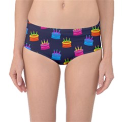 A Tilable Birthday Cake Party Background Mid-waist Bikini Bottoms by Nexatart