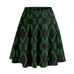 Green Black Pattern Abstract High Waist Skirt by Nexatart