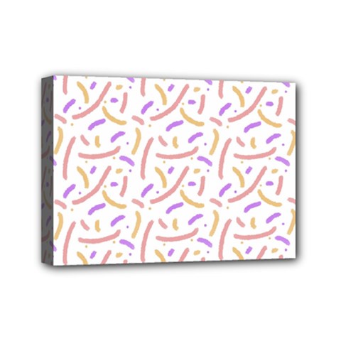 Confetti Background Pink Purple Yellow On White Background Mini Canvas 7  X 5  by Nexatart