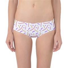 Confetti Background Pink Purple Yellow On White Background Classic Bikini Bottoms by Nexatart