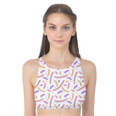 Confetti Background Pink Purple Yellow On White Background Tank Bikini Top by Nexatart