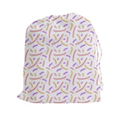 Confetti Background Pink Purple Yellow On White Background Drawstring Pouches (xxl) by Nexatart