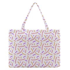 Confetti Background Pink Purple Yellow On White Background Medium Zipper Tote Bag by Nexatart