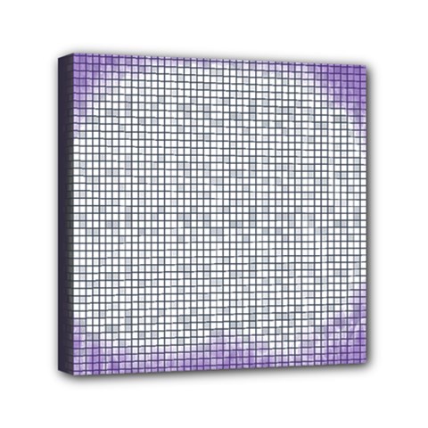 Purple Square Frame With Mosaic Pattern Mini Canvas 6  X 6  by Nexatart