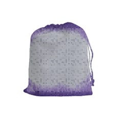 Purple Square Frame With Mosaic Pattern Drawstring Pouches (large)  by Nexatart