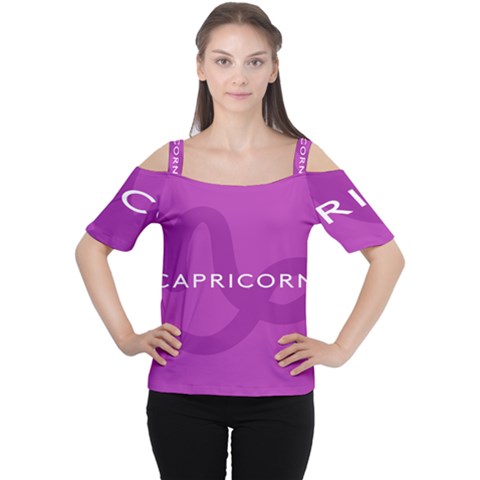 Zodiac Capricorn Purple Women s Cutout Shoulder Tee by Mariart