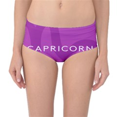 Zodiac Capricorn Purple Mid-waist Bikini Bottoms by Mariart