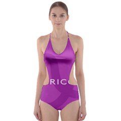 Zodiac Capricorn Purple Cut-out One Piece Swimsuit by Mariart