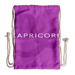 Zodiac Capricorn Purple Drawstring Bag (large) by Mariart