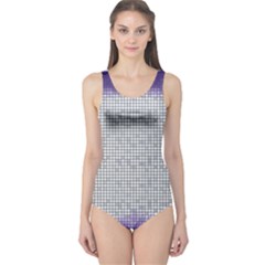 Purple Square Frame With Mosaic Pattern One Piece Swimsuit by Nexatart