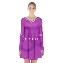 Zodiac Capricorn Purple Long Sleeve Velvet V-neck Dress by Mariart