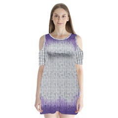 Purple Square Frame With Mosaic Pattern Shoulder Cutout Velvet  One Piece by Nexatart