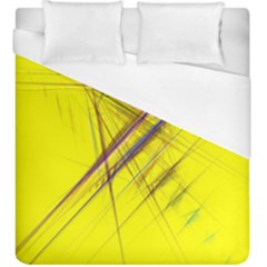 Fractal Color Parallel Lines On Gold Background Duvet Cover (king Size) by Nexatart