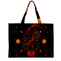 Fractal Wallpaper With Dancing Planets On Black Background Zipper Mini Tote Bag by Nexatart