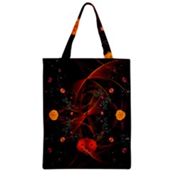 Fractal Wallpaper With Dancing Planets On Black Background Zipper Classic Tote Bag by Nexatart