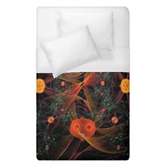 Fractal Wallpaper With Dancing Planets On Black Background Duvet Cover (single Size) by Nexatart