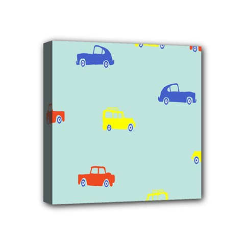 Car Yellow Blue Orange Mini Canvas 4  X 4  by Mariart