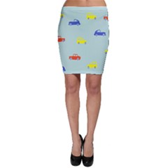 Car Yellow Blue Orange Bodycon Skirt by Mariart