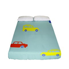 Car Yellow Blue Orange Fitted Sheet (full/ Double Size) by Mariart