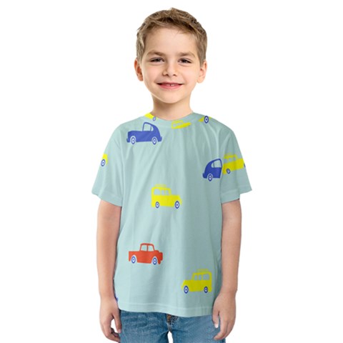 Car Yellow Blue Orange Kids  Sport Mesh Tee by Mariart