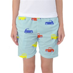 Car Yellow Blue Orange Women s Basketball Shorts by Mariart