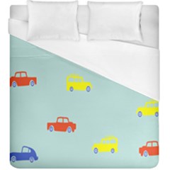 Car Yellow Blue Orange Duvet Cover (king Size) by Mariart