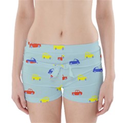 Car Yellow Blue Orange Boyleg Bikini Wrap Bottoms by Mariart