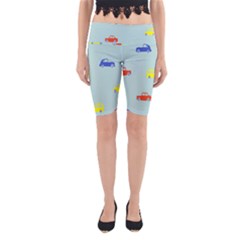 Car Yellow Blue Orange Yoga Cropped Leggings by Mariart