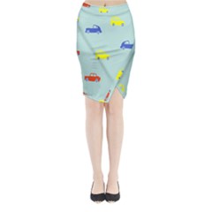 Car Yellow Blue Orange Midi Wrap Pencil Skirt by Mariart