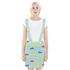 Car Yellow Blue Orange Suspender Skirt by Mariart