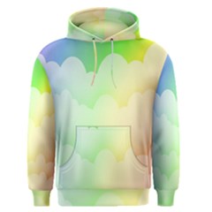 Cloud Blue Sky Rainbow Pink Yellow Green Red White Wave Men s Pullover Hoodie by Mariart