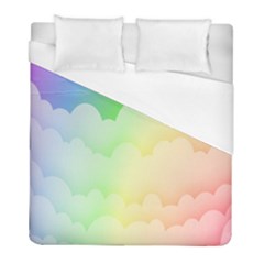 Cloud Blue Sky Rainbow Pink Yellow Green Red White Wave Duvet Cover (full/ Double Size) by Mariart