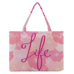 Life Typogrphic Medium Zipper Tote Bag by Nexatart