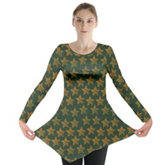 Stars Pattern Background Long Sleeve Tunic  by Nexatart