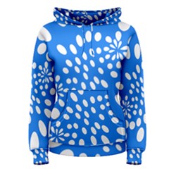 Circles Polka Dot Blue White Women s Pullover Hoodie by Mariart