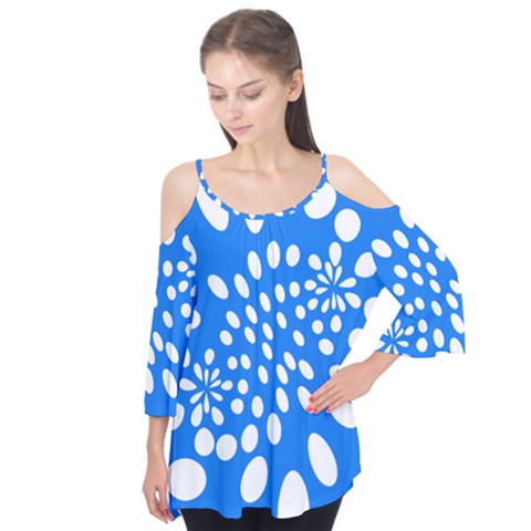 Circles Polka Dot Blue White Flutter Tees by Mariart