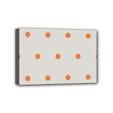 Diamond Polka Dot Grey Orange Circle Spot Mini Canvas 6  X 4 